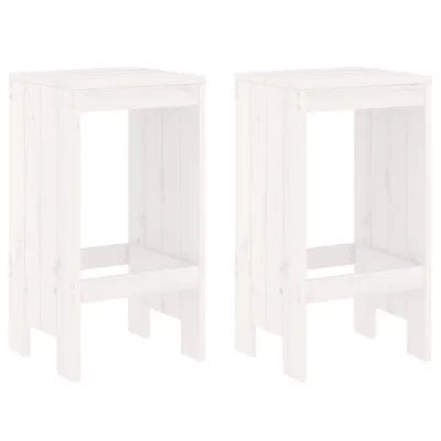 Produktbild von vidaXL Barhocker 2 Stk. Weiß 40x36x75 cm Massivholz Kiefer