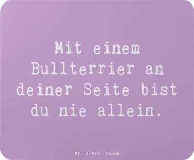 Produktbild von Mr. & Mrs. Panda Mouse Pad Spruch Bullterrier Begleiter - Lavendeltraum - Geschenk, laptop mousepad, Hund, freundliche Hunde, treue, Hunderassen, Hunderasse, Pflege