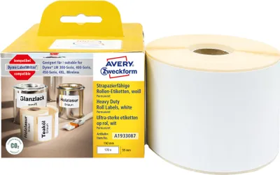 Produktbild von Avery Zweckform A1933087, Rollen-Etiketten, 59 x 190  mm, 170 Etiketten / 1 Rolle, weiß