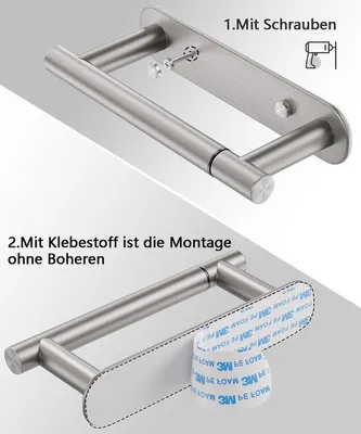 Image de Porte-papier hygiénique en acier inoxydable à fixation murale pour la cuisine et la salle de bains