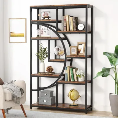 Produktbild von Bücherregal - Bücherkorb - Wandregal - Aufbewahrungsschrank - Regalkorpus - 9 offene Fächer - Robustes MDF mit Metall