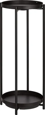 Image de Support de plantes rond en métal revêtu pour l'intérieur et l'extérieur en noir