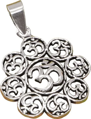 Produktbild von Ethno Silberanhänger, Talisman Silber Anhänger Om - Modell 6, Silber-Farben, SterlingSilber, Anhänger & Amulette aus Silber