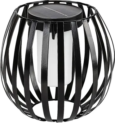 Zdjęcie produktu dla Lampa stołowa solarna LED SAVOCA czarno-biała 1W Ciepła biel 5lm metal wym:18x19x19cm IP44 Rabalux