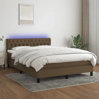 Produktbild von CLORIS Boxspringbett mit Matratze & LED Dunkelbraun 140x200 cm Stoff - Klassische Betten 292