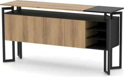 Produktbild von Büroschrank Sideboard Anrichte Schrank Holz & Metall Arbeitszimmer Büro