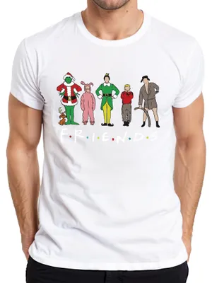 Obrázek produktu pro Friends Christmas Films Cartoon - Christmas Xmas Pánské tričko, bílé, L