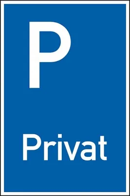 Produktbild von Dreifke® Schild I Parkplatzschild Privat, spitze Ecken, Aluminium, 400x600mm,...