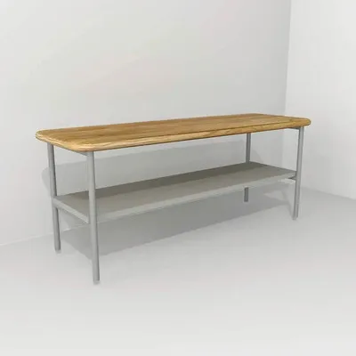 Produktbild von Bank mit 1 Ablage Devo Oval BxHxT 100x39.6x35 cm hellgrau/Eiche/grau