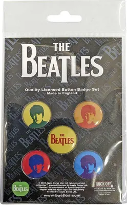 Obrázok produktu pre The Beatles - Odznak "J,P,G&R" 5-pack RO10526 (Jedna veľkosť) (farebný)