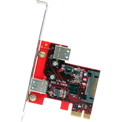 Produktbild von StarTech.com 2 Port USB 3.0 SuperSpeed PCI Express Schnittstellenkarte mit UASP Unterstützung, PCIe, USB 3.2 Gen 1 (3.1 Gen 1), Rot, CE, FCC, 0 - 50 °C, -20 - 60 °C