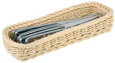 Rotankorb aus Polypropylen, handgewebt, 10 cm, beige