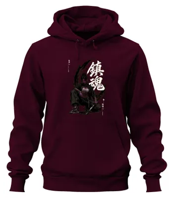 Produktbild von Chinkon Samurai Kriegerin Katana Tattoo Japan Y2K Yakuza Hoodie Kapuzenpullover, Burgundy, XXL