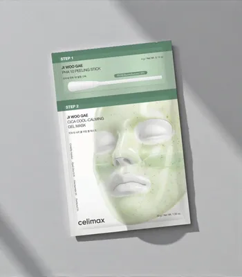 Obrázek produktu pro Celimax - Ji Woo Gae CICA Pha Peel 2-Step Gel Mask - Zklidňující dvoukroková PHA peelingová maska 1ks/4g+30g