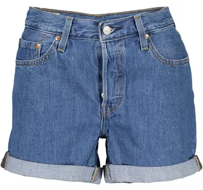 Produktbild von Blaue Damen-Jeans-Shorts: Stilvolle 5-Pocket-Hose mit Knöpfen