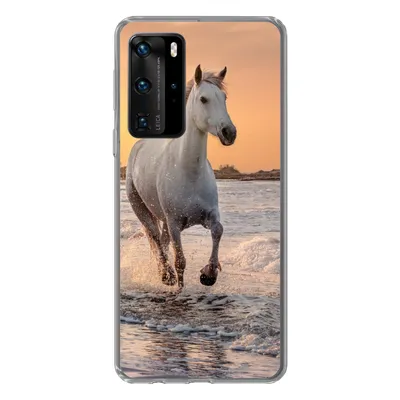 Produktbild von MuchoWow® Handyhülle Schutzhülle Hülle für Huawei P40 Pro Pferde - Sonne - Meer - Strand - Tiere Silikon Softcase Handy Hülle - Schutz