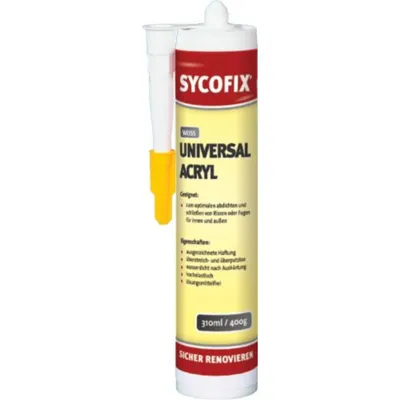 Produktbild von Sycofix Universal Acryl 310ml weiß, Acryldichtstoff, Maler Acryl, Fugendichtmasse