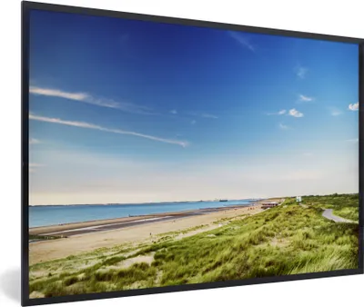 Produktbild von MuchoWow® MuchoWow® Gerahmtes Poster Strand - Düne - Grün 90x60 cm - Poster mit zchwarzem Bilderrahmen - Fotorahmen - Foto-Plakat