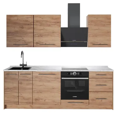 Immagine prodotto di Cucina componibile Vicco Fame-Line Rovere dorato/Rovere dorato 230 cm, PL Marmo, Model 63987