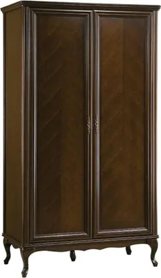 Produktbild von Casa Padrino Luxus Jugendstil Schlafzimmerschrank Dunkelbraun 114,5 x 60 x H. 206 cm - Massivholz Kleiderschrank mit 2 Türen - Barock & Jugendstil Schlafzimmer Möbel