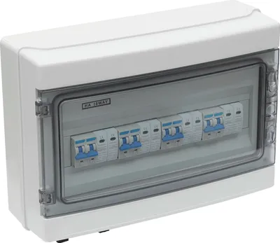 Produktbild von Solar PV DC String Combiner Box - 4 Eingänge/4 Ausgänge Trennschalter - DC 1000V - IP65 wasserdicht - 8 Steckverbinder - Überspannungsschutz - 15A/25A - Wandmontage - Weiß