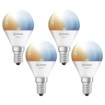 Produktbild von 4 x Ledvance LED Smart+ P47 Tropfen 4,9W = 40W E14 470lm TW 2700–6500K Dimmbar App Alexa Google WiFi