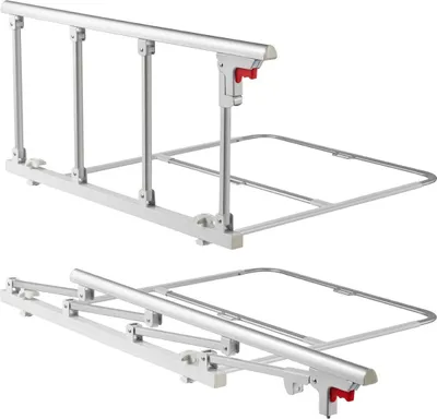 Productafbeelding van Opvouwbare bedleuning voor ouderen, 97 cm bedhek met bevestigingsband, verstelbare hoogte, bedstok voor ondersteuning, stevige metalen bedleuning voor senioren, handgreep die geschikt is voor eenpersoons-, tweepersoons-, een- en anderhalvepersoonsbedden