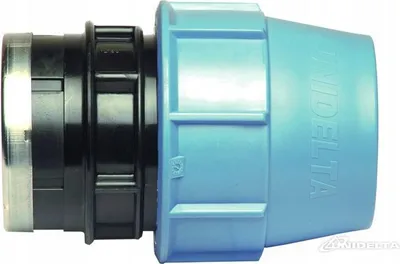 Produktbild von Unidelta | PE-Kupplung 90–3 – Schwarz/Blau – Für Wasserinstallationen – Langlebig und zuverlässig