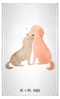 Produktbild von Mr. & Mrs. Panda Handtuch Hunde Liebe - Weiß - Geschenk, Mini-Handtuch, Vertrauen, Kleines, Sprüche, Klein, Herz, Hund, Frotteetuch, frottier gästehandtuch, Verliebt