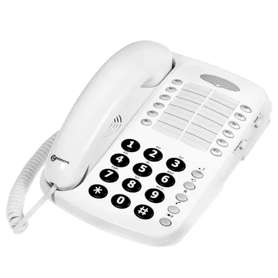 Image de Geemarc, Téléphone senior Bureau amplifié avec sonnerie réglable à fort volume, Blanc