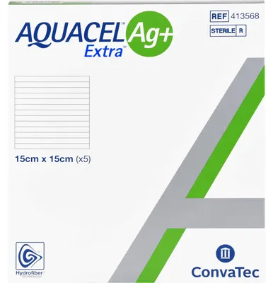 Zdjęcie produktu dla Aquacel Ag+ Extra 15x15 cm kompresy 5 szt