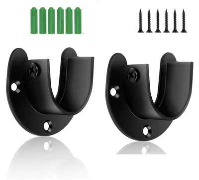 Stanghalter aus Edelstahl 32 mm, 2 Stück, U-förmig, für Schrank und Vorhänge