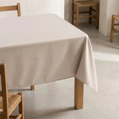 Produktbild von GAMUSI Tischdecke, fleckabweisend, glatt, rechteckig, melierter Stoff, natürliche Haptik, 140 x 200 cm, Hellgrau