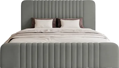 Produktbild von FEDVE Polsterbett Pariotto aus Velvet 160x200 cm, Grau