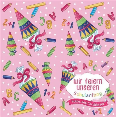 Produktbild von RP 20 Servietten Unser Schulanfang rosa 33x33cm