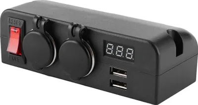 Image de Répartiteur de prises d'allume-cigare, chargeur de voiture USB multifonction 3 en 1, voltmètre, adaptateur secteur