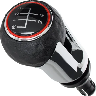 Produktbild von 5-Gang Schaltknauf in Schwarz "Golfball Design" in Schwarz / Chrom für VW