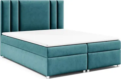 Produktbild von Best for Home Boxspringbett mit Bettkasten Trinity K-8 Bonellfederkern inkl. Topper, mit Lieferung, Aufbau & Entsorgung 180x200-Türkis