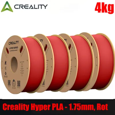 Produktbild von Creality Hyper PLA Filament Set, 1,75mm, 4KG für 3D Drucker, 4 x 1kg, - Rot