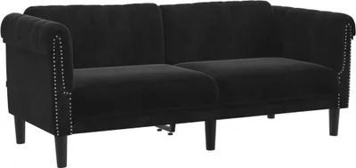Image de vidaXL Canapé 2 places noir velours