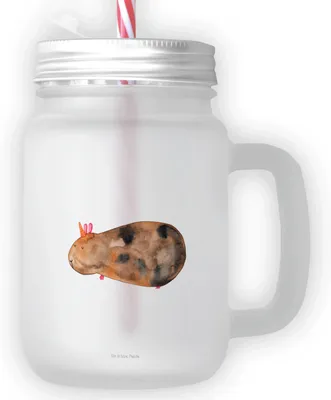Produktbild von Mr. & Mrs. Panda Glas Einhorn Meerschweinchen - Transparent - Geschenk, Unicorn, Eiskaffee, Einhörner, Meerschwein, Cocktailglas, Mit Deckel Und Strohhalm, Trinkgefäß