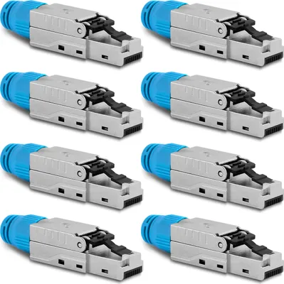 Produktbild von Netzwerkstecker Cat8 CAT8.1 RJ45 Stecker 8x Steckverbinder werkzeuglos geschirmt