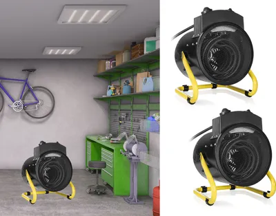 Produktbild von 2er SET Elektrische Hallenheizung 3000W Baustellenheizer Elektroheizgebläse IPX4