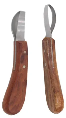 Produktbild von Schlaufenhufmesser AMKA Rinnmesser mit Holzgriff Farrier Loop knife