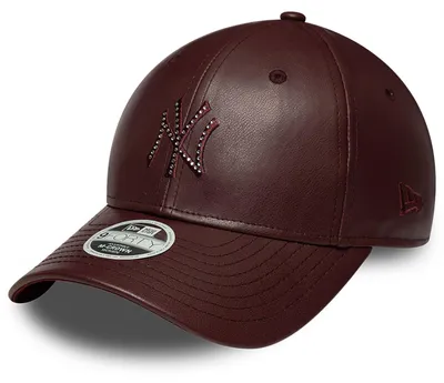 Produktbild von New Era Women MLB 9FORTY PolyurethanDiamant Cap New York Yankees bordeaux