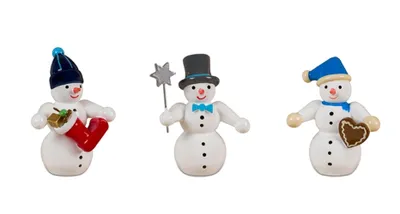Produktbild von Weihnachtsfigur Schneemänner Set 3tlg. Höhe 6,5cm NEU