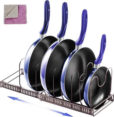 Produktbild von Famanu Pannenregal - Verstellbar und multifunktional - Küchenorganizer