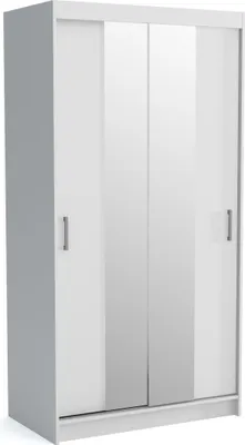 Produktbild von Masseno Schiebetürenschrank NICOLA 110/215/60 cm 2-türig Schlafzimmer Schrank Kleiderschrank Weiß