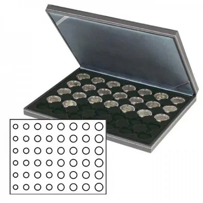 Produktbild von Lindner 2364-2506CE Münzkassette NERA M mit schwarzer Münzeinlage für 6 Euro-Kursmünzensätze