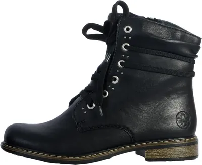 Produktbild von Rieker Damen Stiefelette Schnürboot schaftumspielende Schnürung 71218, Größe:37 EU, Farbe:Schwarz
